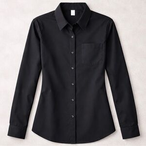 Old Navy Women's Basic Classic Black Long Button Down Blouse Size Medium